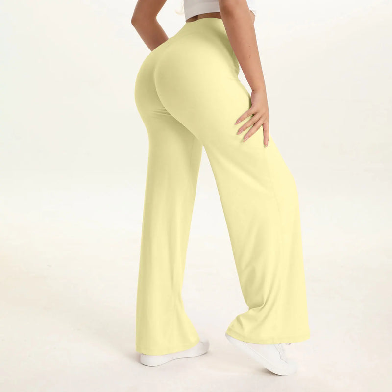 NCLAGEN SoftMotion Straight Leg Bottoms Women's Mid-Waist Yoga Pants GYM Leggings Naked Feel Pilates Running Sports Trousers