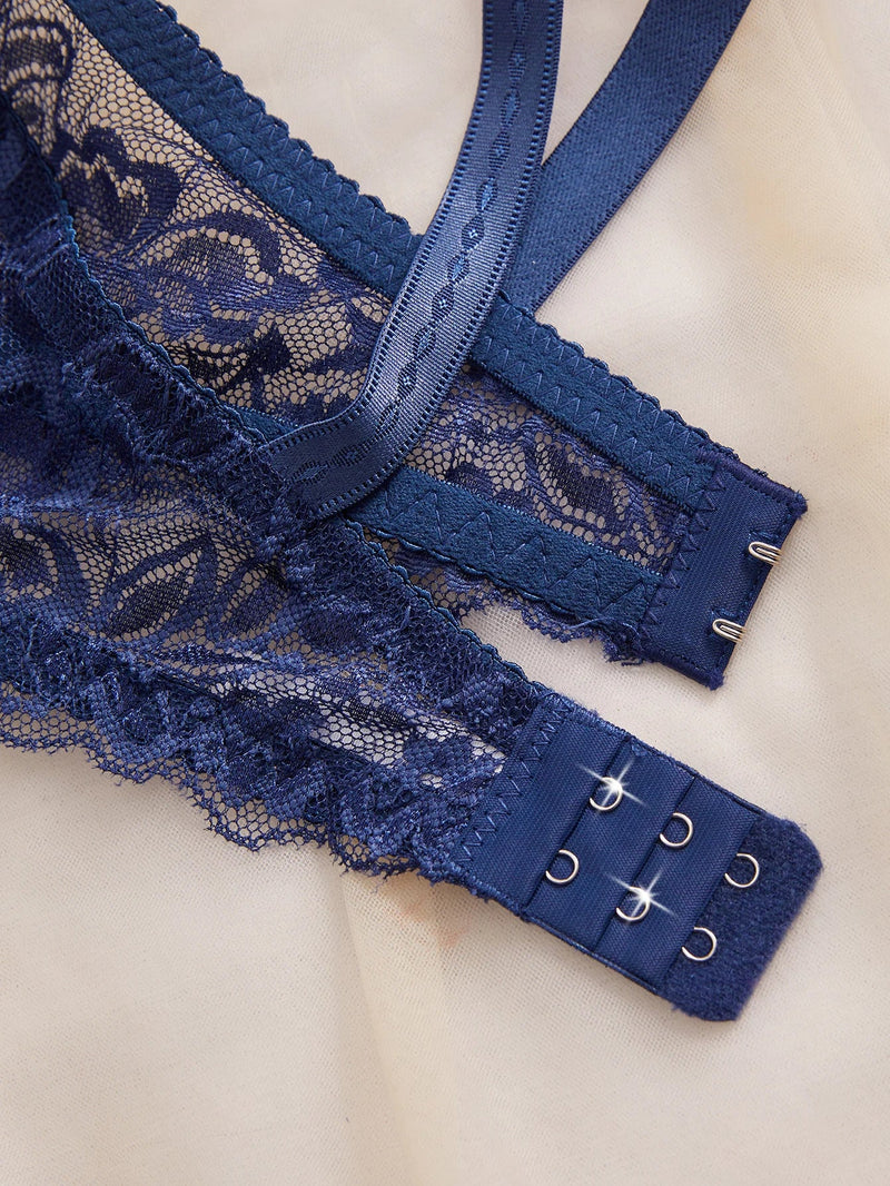 3PCS Lace Women's Underwear Set Sexy Mesh Lace Push-Up Bra Stylish Comfy Underwire Lingerie Bra for Women