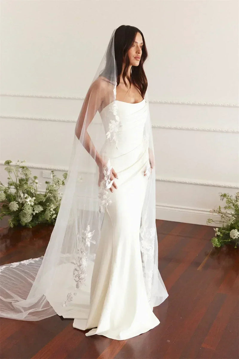 Maternity Mermaid Wedding Dress | Silk Satin Gown -femstylo