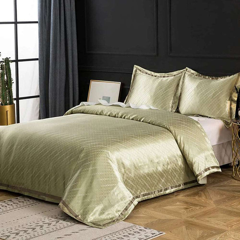 Bamboo Cotton Sateen Silk Bedding Set |Bed Linens, Pillowcase, Duvet Cover