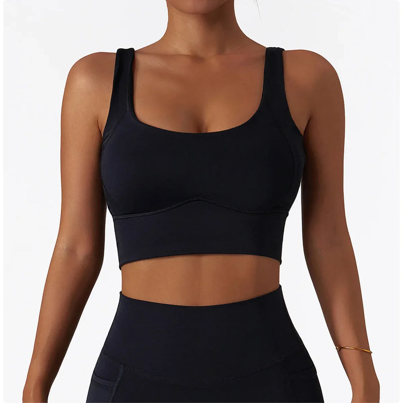 Comfort SkinFriendly Sports Bra With Chest Pad Tank Top Women Gym Fitness Running Yoga Bra Stretch Pull Up Vest Underwear Women