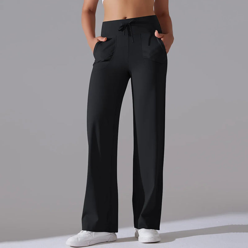 New Yoga Straight Leg Sweatpants Straight Leg Women's Loose Tracksuit Pants Wide Leg Outdoor Gym Running Casual Tracksuit Pants