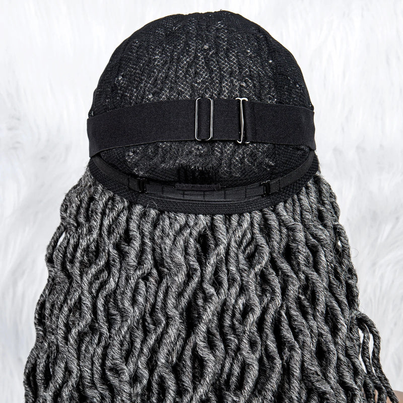 Knotless Box Braided Wig with Curly Ends & Baby Hair | Synthetic Lace Front Wig for Black Women