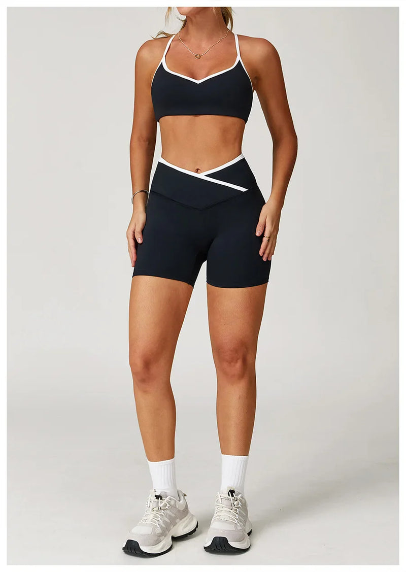 Sportswear Woman Gym Sports Bra Shorts Leggings 2 Piece Set Workout Naked Feeling Seamless Female Fitness Clothing Tracksuits