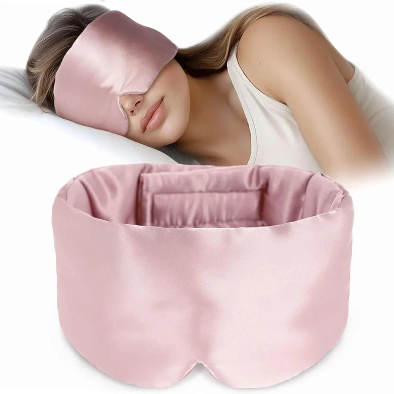 Silk Sleep Mask – Mulberry Silk Eye Mask with Adjustable Strap & Ear Cover