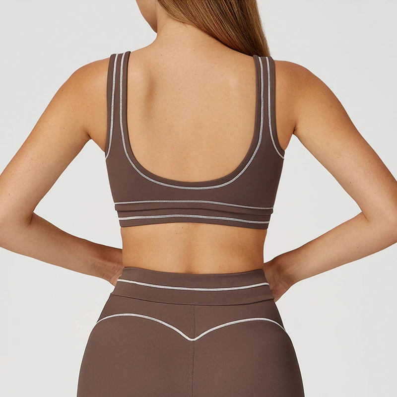 Women Shockproof Sports Bra Gym Fitness Running Yoga Vest Female Integrated Pilates Training Workout Breathable Sports Underwear