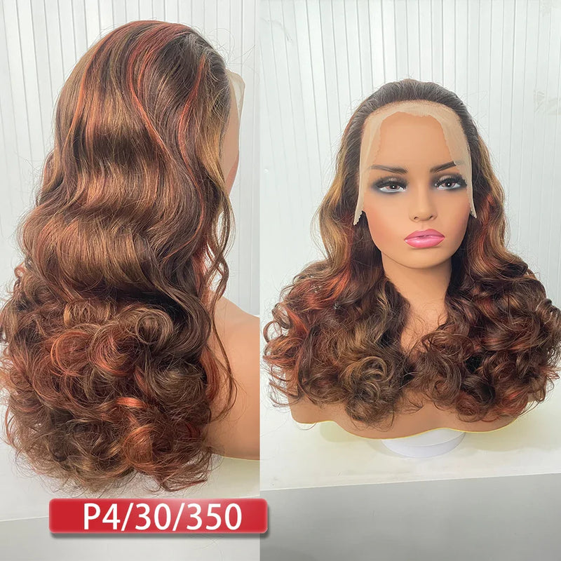100% Human Hair | Highlight | Ombre | Double Drawn | Brazilian | Remy | Bouncy Body Wave | Full Fumi | Bouncy Weave | Wavy Hair Lace Wigs