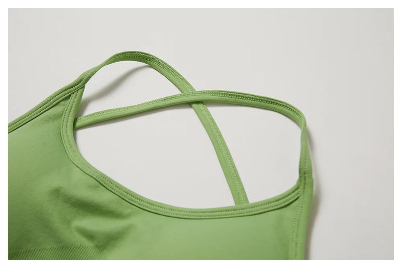 Women Cross Strap Sports Bra Women Push Up Sport Bra Yoga Gym Crop Top Brassiere Fitness Top Seamless Sport Bra Breathable Bras