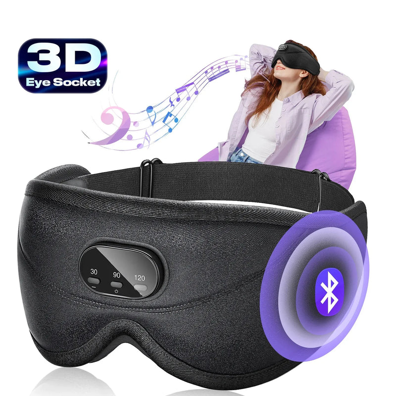3D Bluetooth Sleeping Mask with Built-In Headphones & Blackout Design