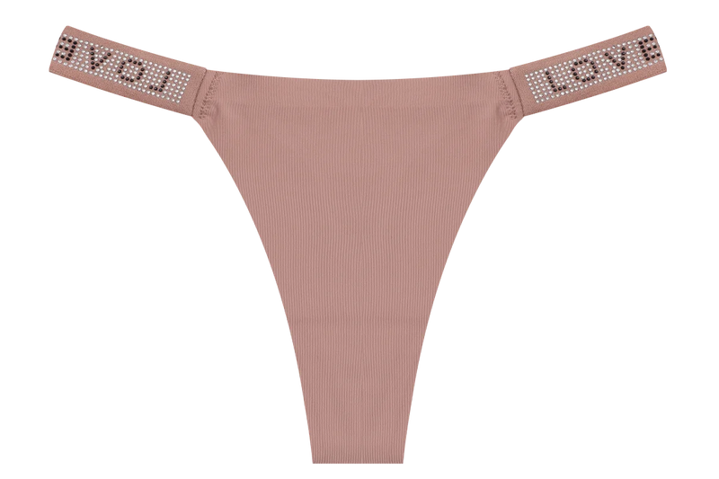 New Women's Smooth Low Waist Sexy Panties Women Thongs Rhinestones Letter Diamonds G-string Sports Thong Briefs T-back Shiny
