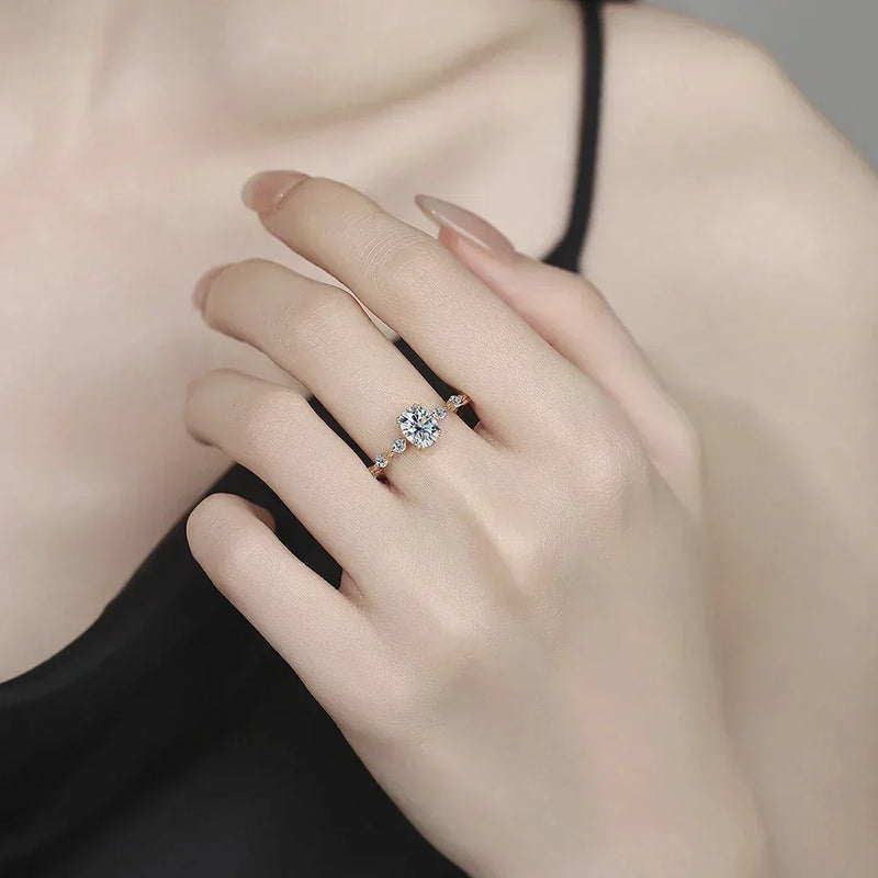 IGOTOS 1CT Oval Cut Moissanite Engagement Ring with Certificate Pass Diamond Test 925 Sterling Silver Wedding Bands Fine Jewelry