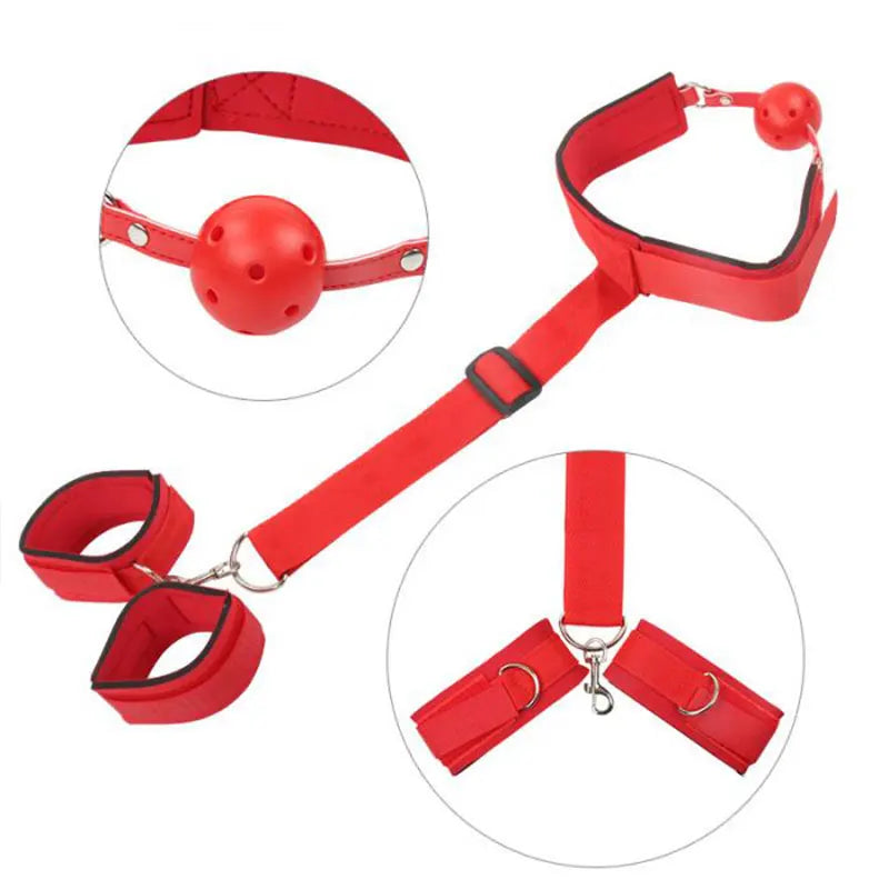 Adult Games BDSM Bondage Set Women Restraints  Adjustable Handcuffs Ankle Straps Fetish No Vibrator Erotic Accessories Sex Shop