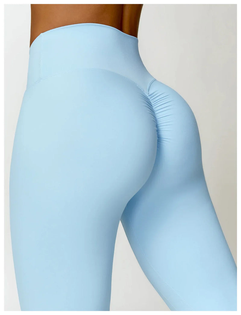 Hearuisavy Summer Scrunch Gym Leggings Woman Workout Pants Female Running Tights Push Up Yoga Pants High Waist Sports Leggings