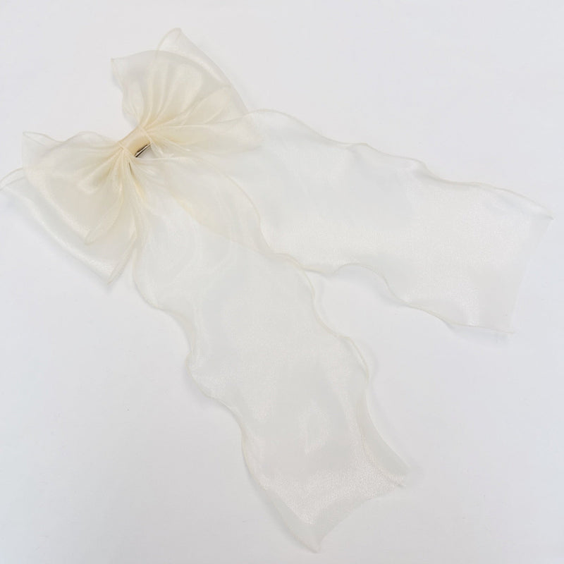Sheer Silky Statement Hair Bow Clip
