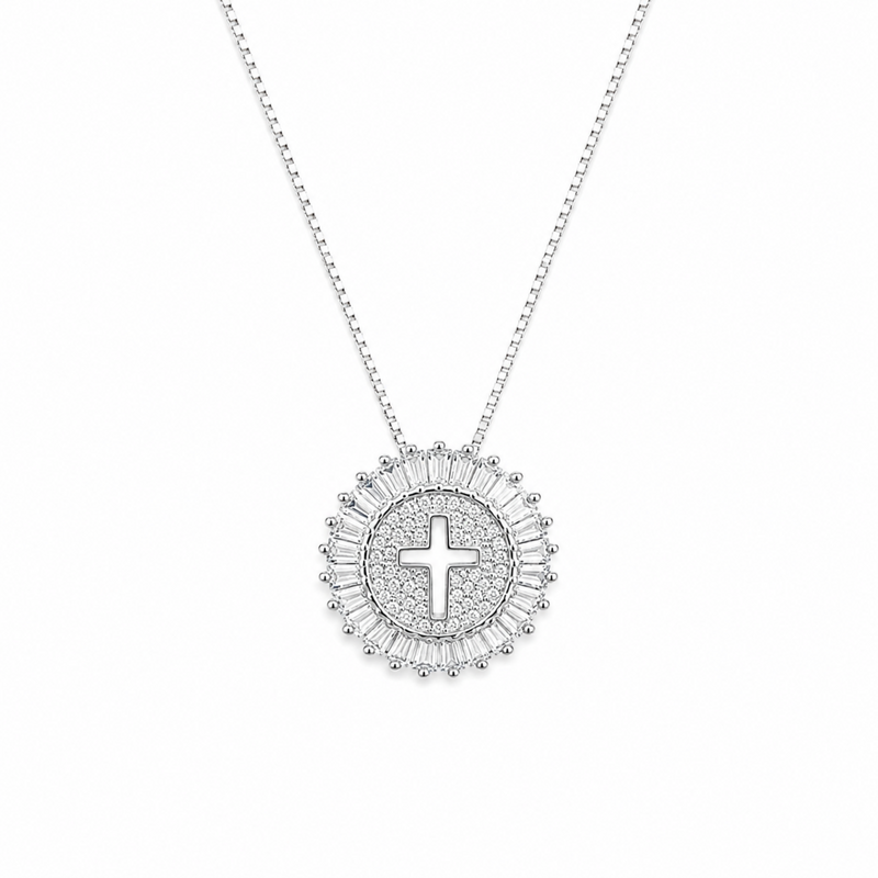 Shine Circle Cross Necklace