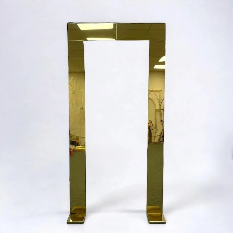 Shiny Gold Mirror Wedding Arch Backdrop Decoration Stands