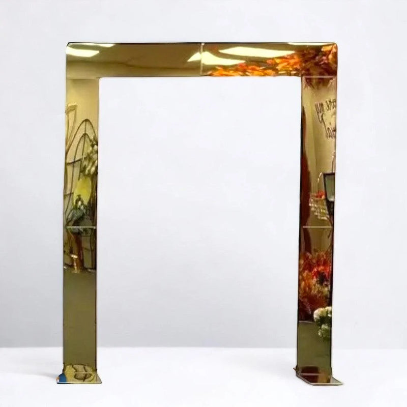 Shiny Gold Mirror Wedding Arch Backdrop Decoration Stands