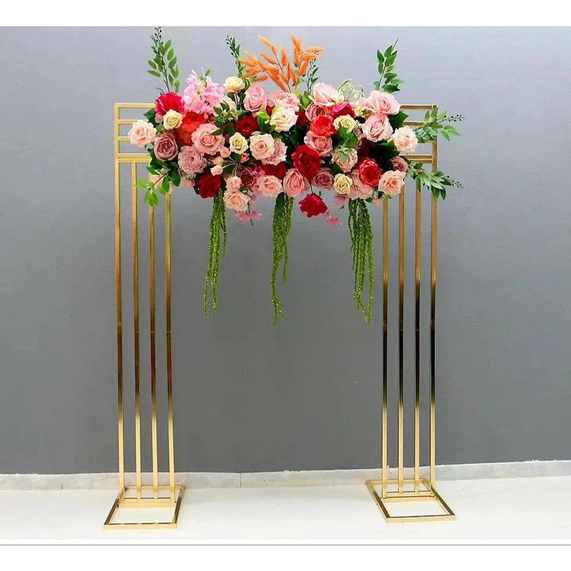 Shiny Gold Wedding Arch Square Backdrop