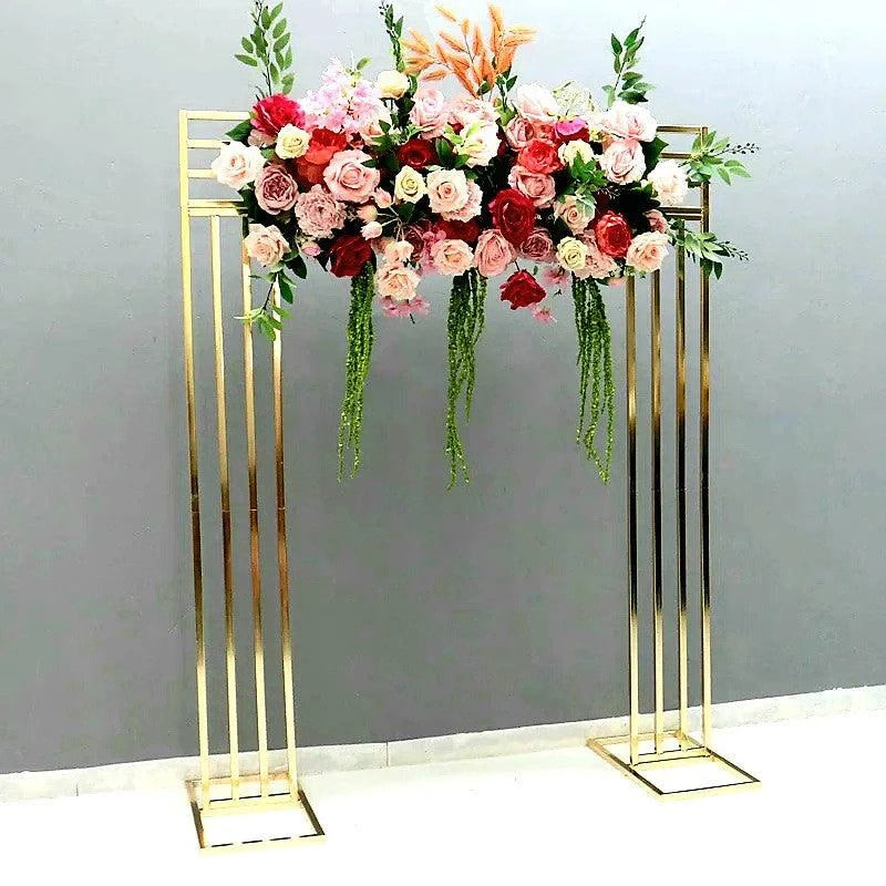 Shiny Gold Wedding Arch Square Backdrop