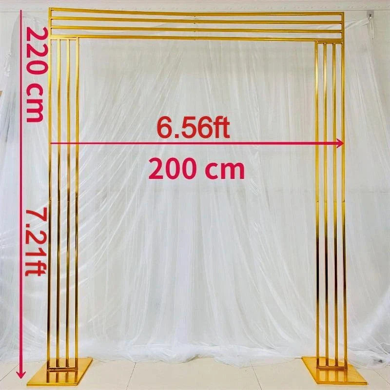 Shiny Gold Wedding Arch Square Backdrop