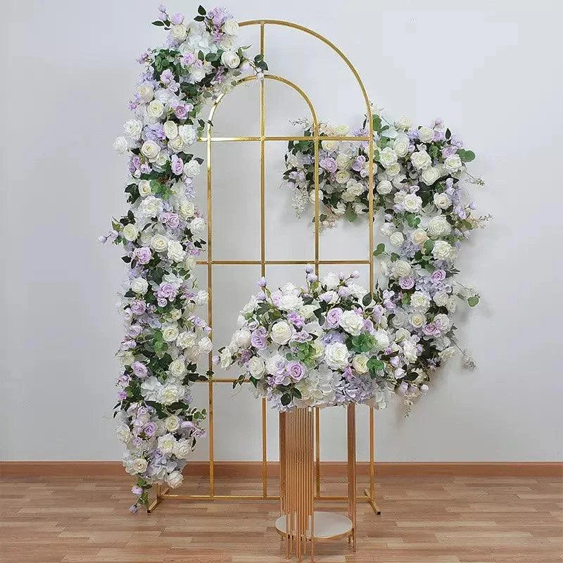 Shiny Gold Window Wedding Arch Backdrop Stand