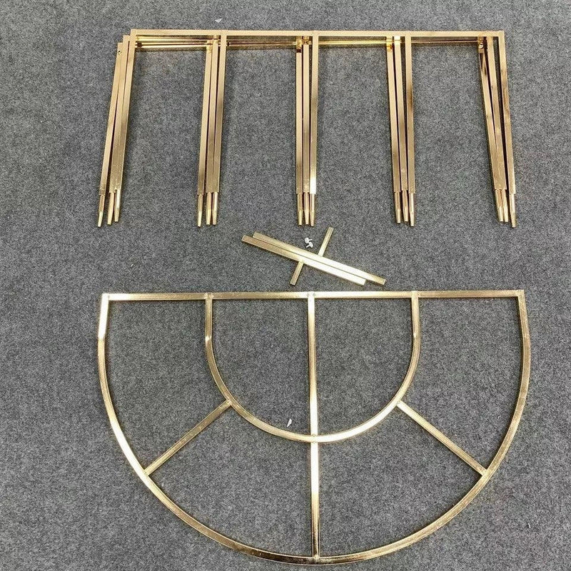 Shiny Gold Window Wedding Arch Backdrop Stand