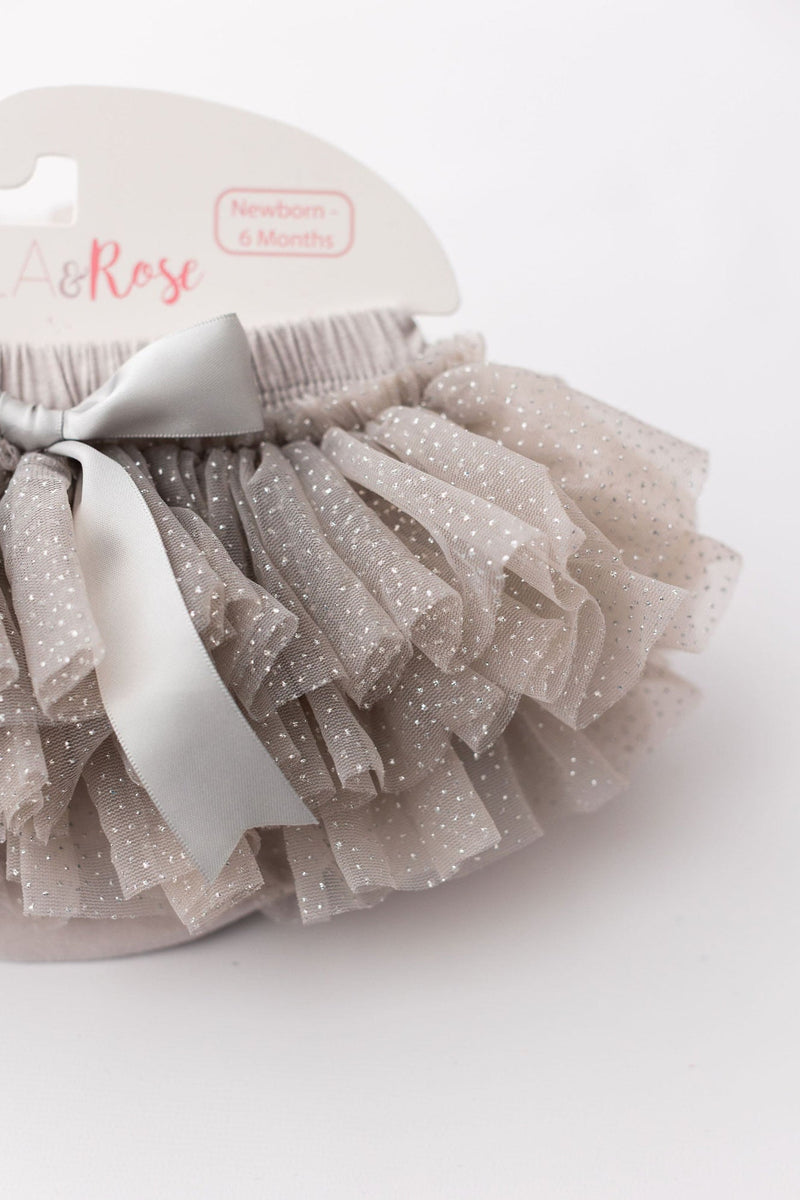 SALE Silver Glitter Ruffle Tutu Bloomer