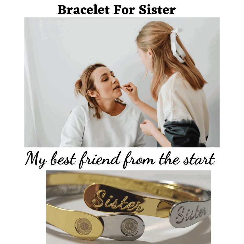 Sister Bracelets,  Engraved Bracelets My best friend from the start