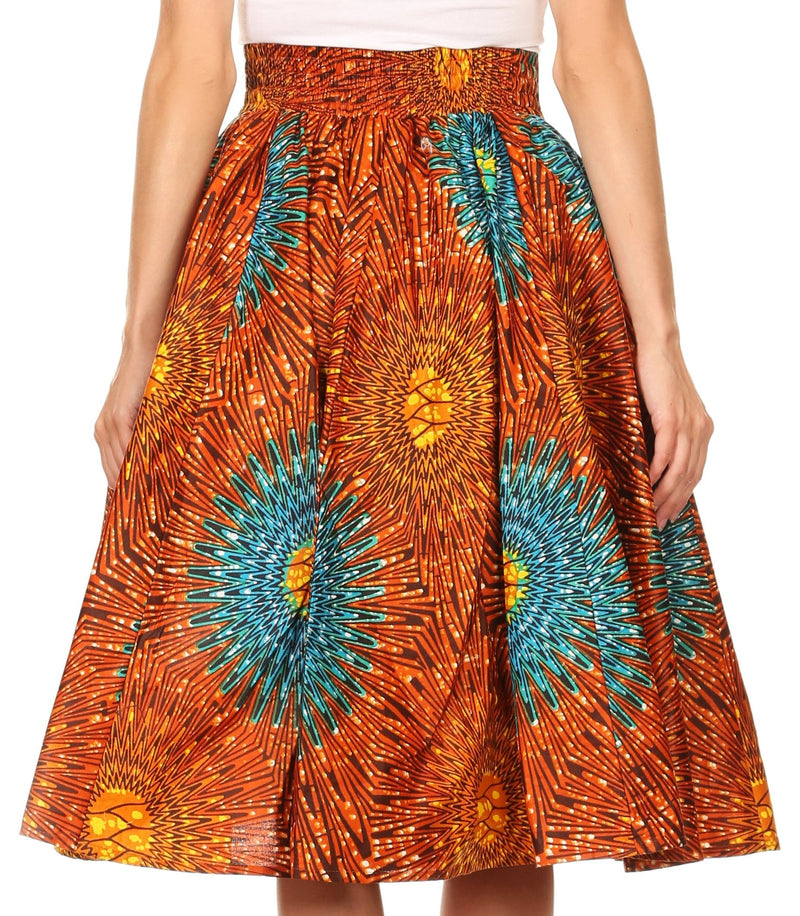 Sakkas African Dutch Ankara Wax Print Full Circle Skirt