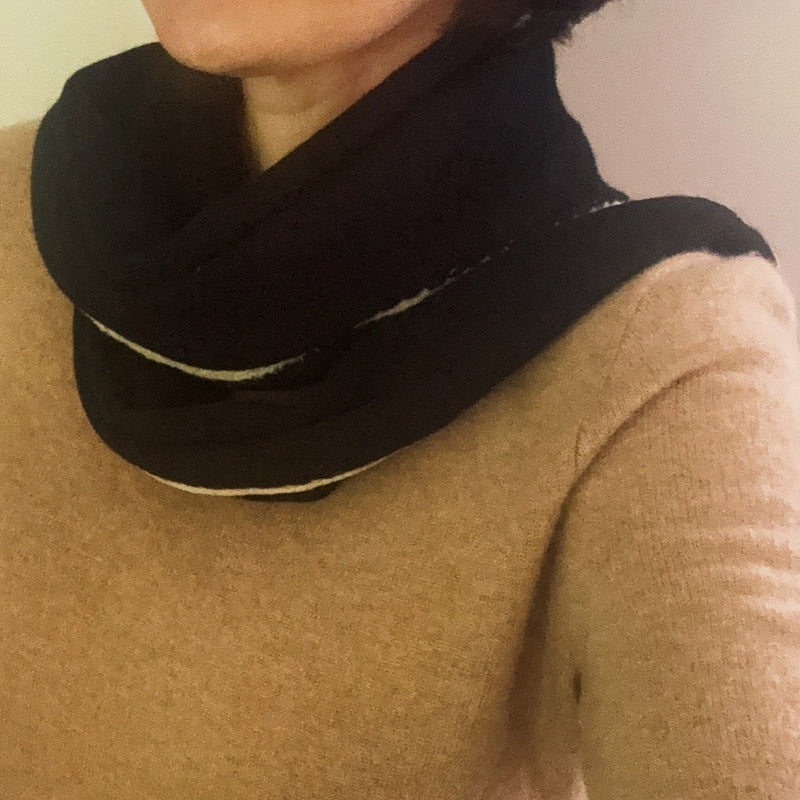 Slim Minimalist Knit Scarf – Two-Tone & Striped