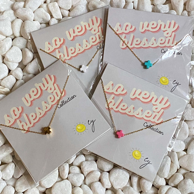 So Very Blessed Cross Necklace – Waterproof Gold Chain