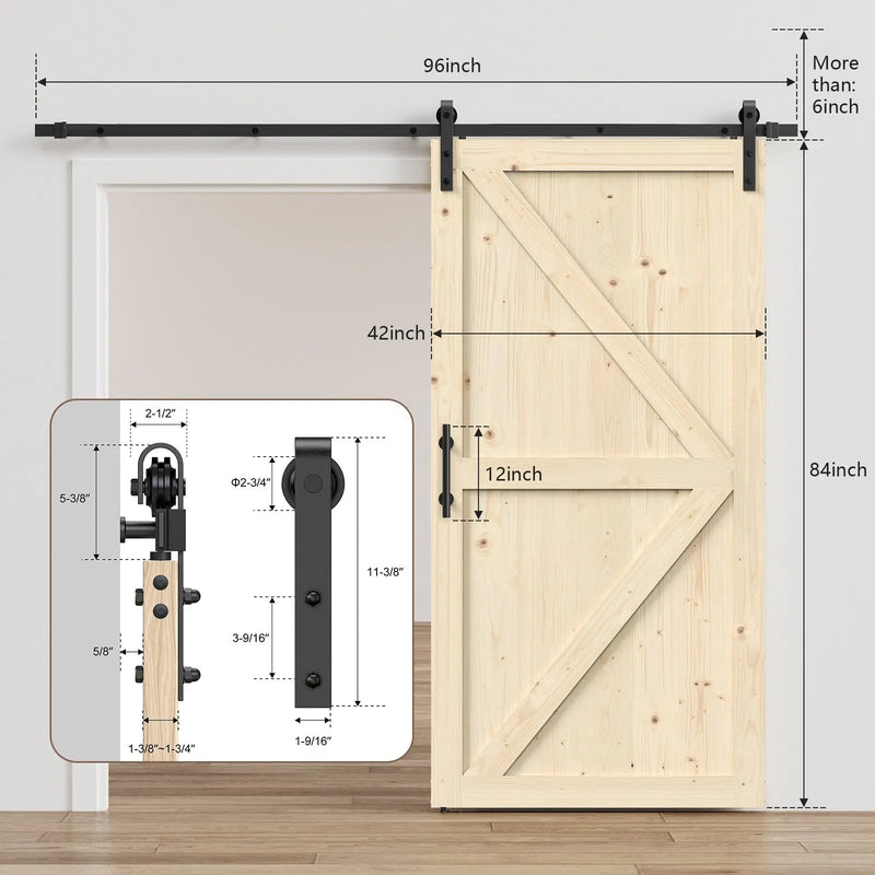 Solid Pine Barn Doors with Track Kit