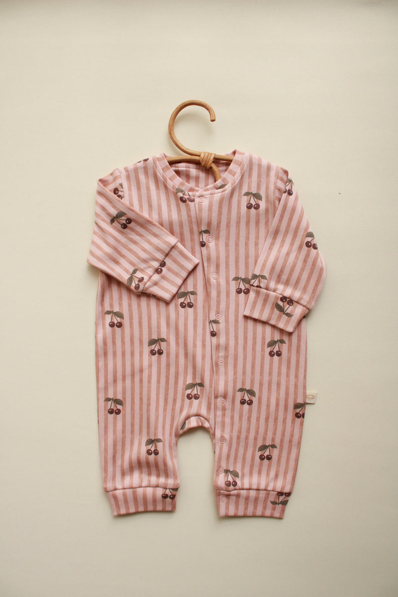 Cherry Striped Onesie