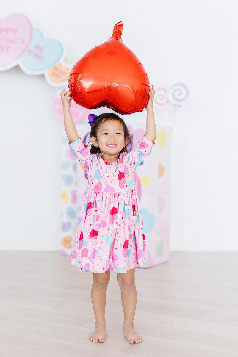 Sucker for You 3/4 Sleeve Pocket Twirl Dress