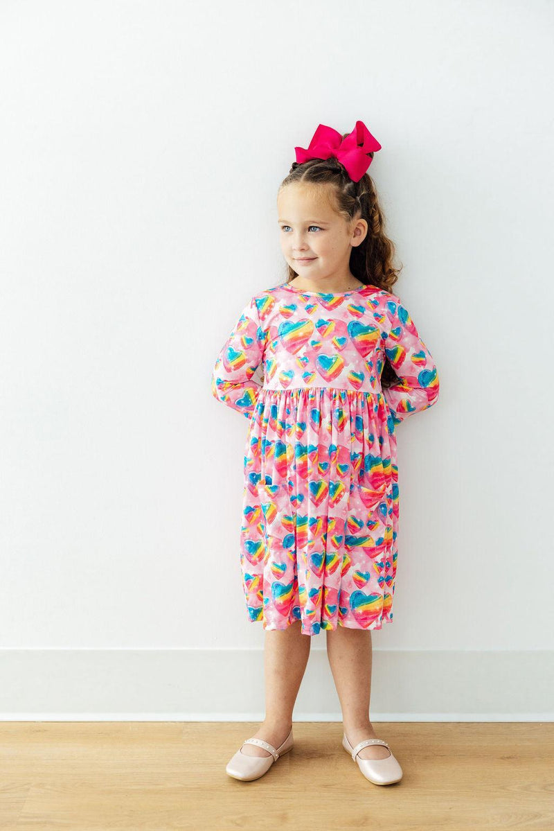 Sugar & Spice 3/4 Sleeve Pocket Twirl Dress