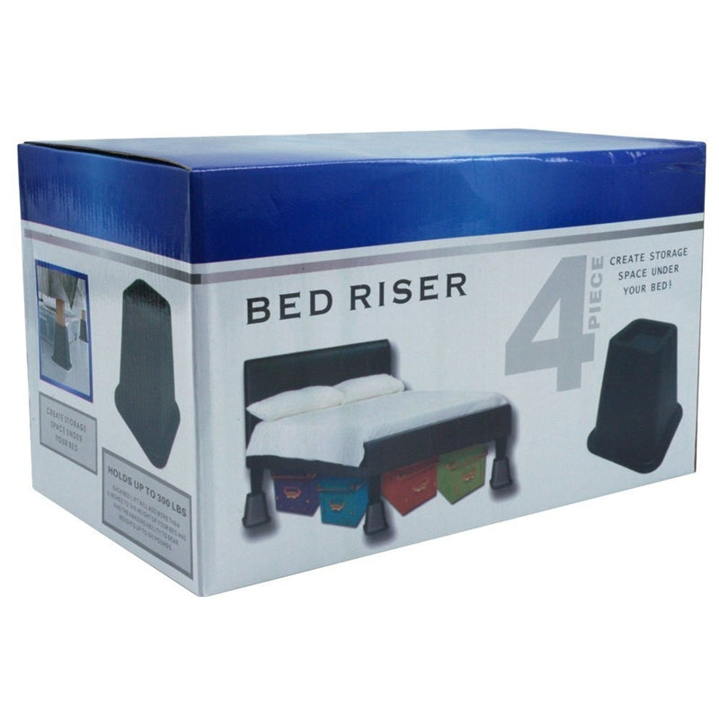 6-inch High Bed Risers in Black - 4-Pack