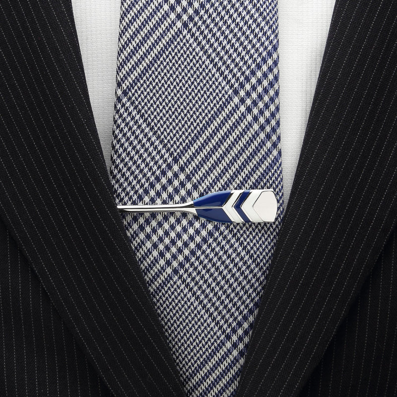 Sterling Crew Oar Chevron Pattern Tie Bar