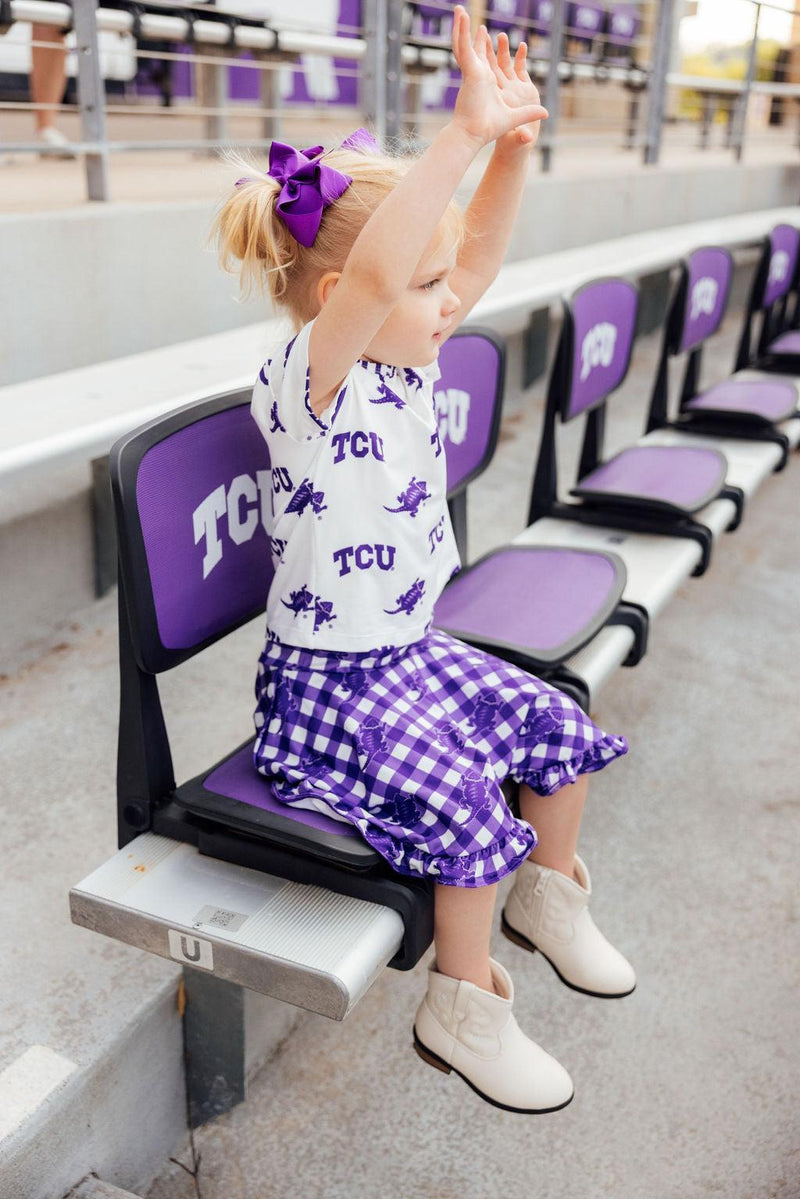 TCU Plaid Frog Ruffle Twirl Skort