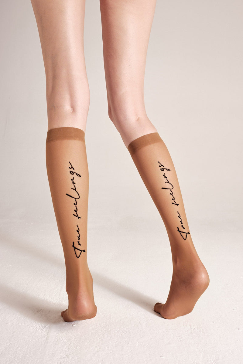 Fantasy Knee Highs Conte True Love - Elastic Band and Printed Design