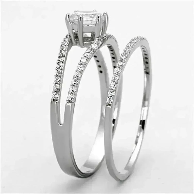 925 Sterling Silver Rhodium Ring – AAA Clear CZ Brilliance