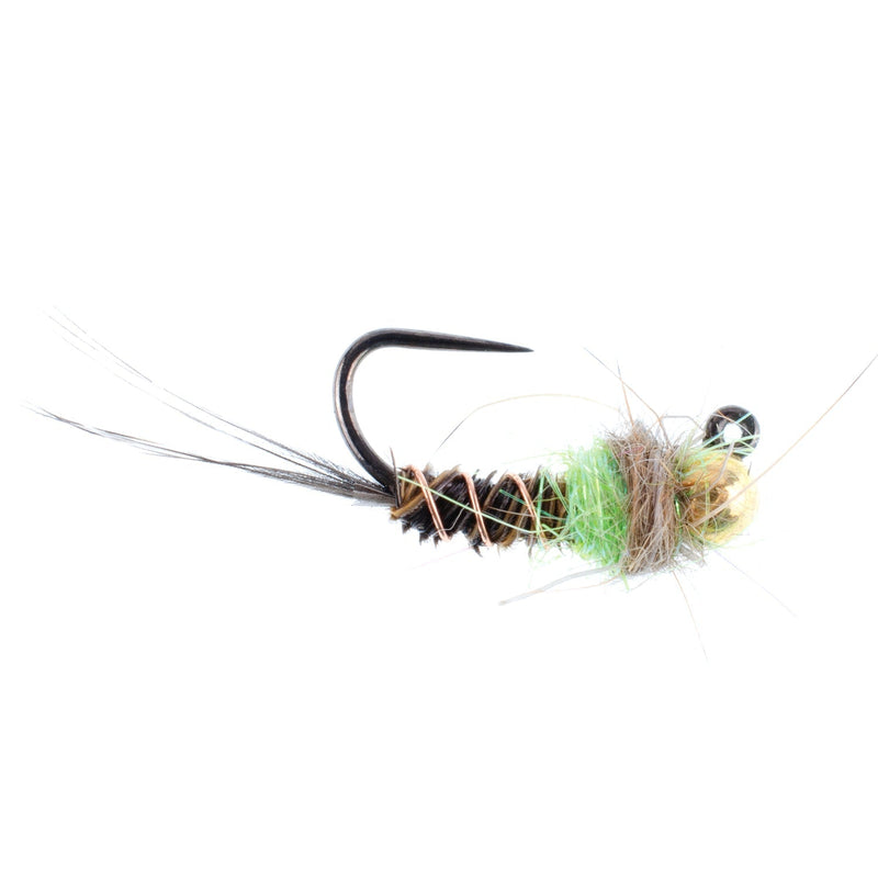 Tungsten Hot Spot Pheasant Tail Tactical Jig Euro Fly - 12 Flies Size 16