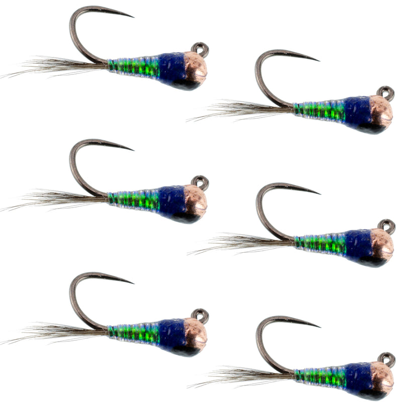 Tungsten Gasolina Perdigon Tactical Jig Euro Nymph Fly - 6 Flies Size 16
