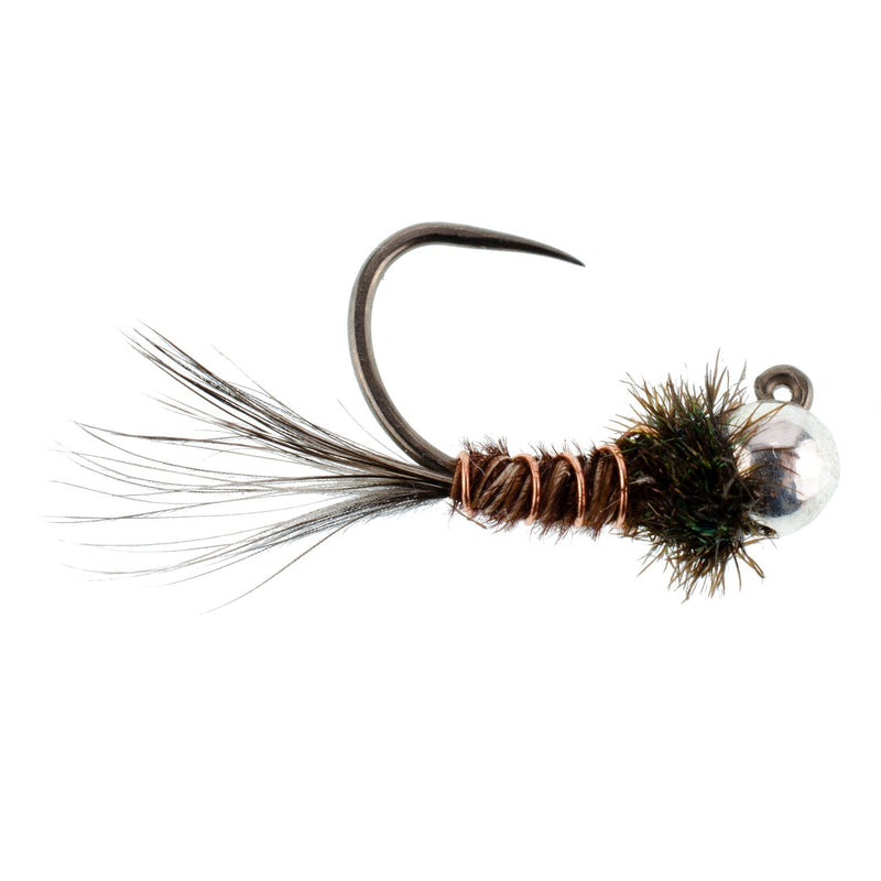 Tungsten Pheasant Tail Tactical Czech Nymph Euro Jig - 12 Flies Size 14