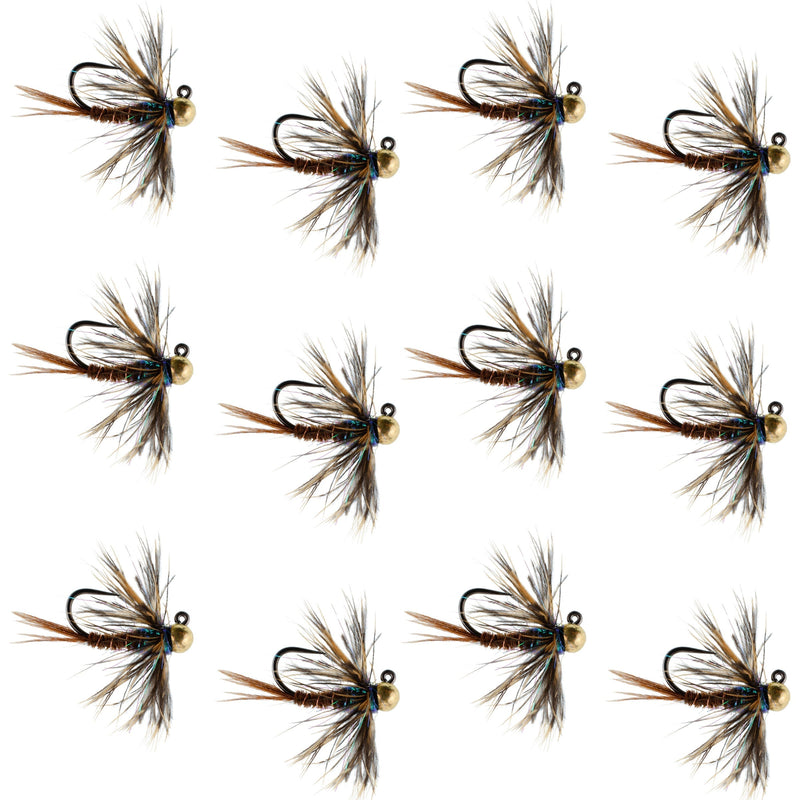 Tungsten Soft Hackle Pheasant Tail Tactical Euro Jig - 12 Flies Size 12