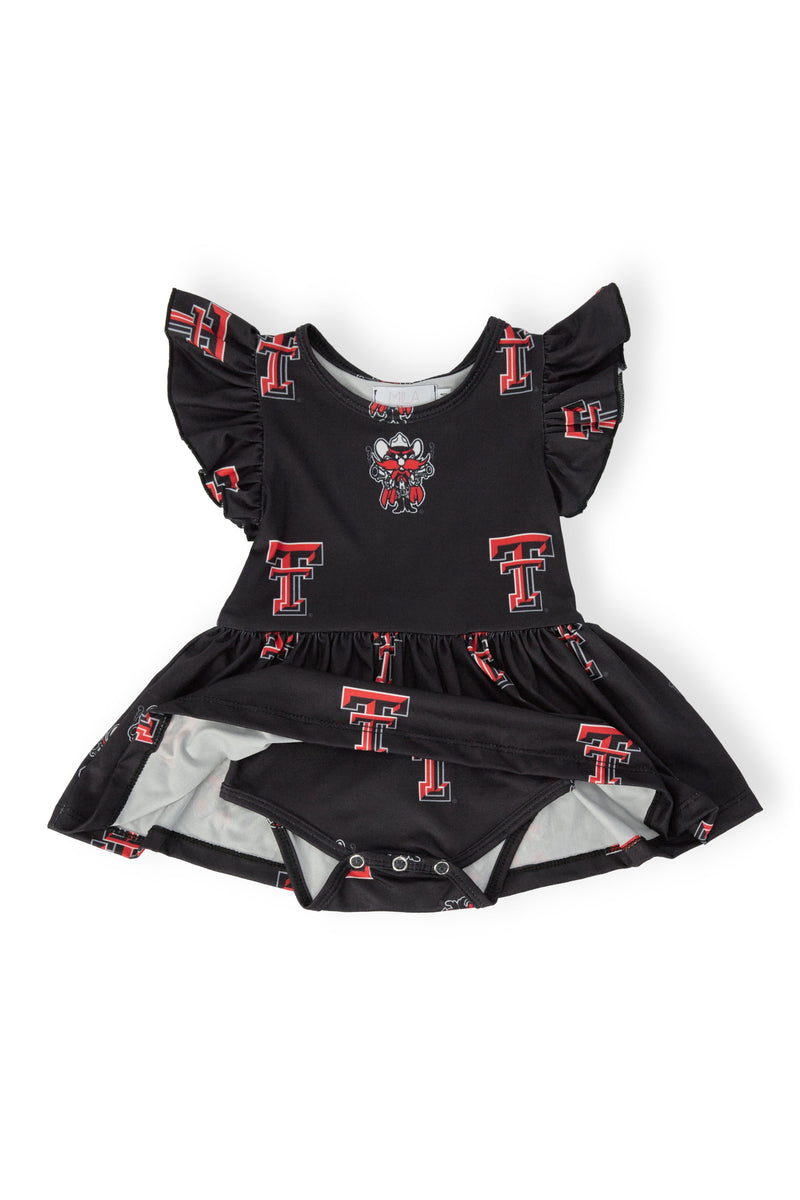 Texas Tech Black Raider Red S/S Flutter Twirl Bodysuit