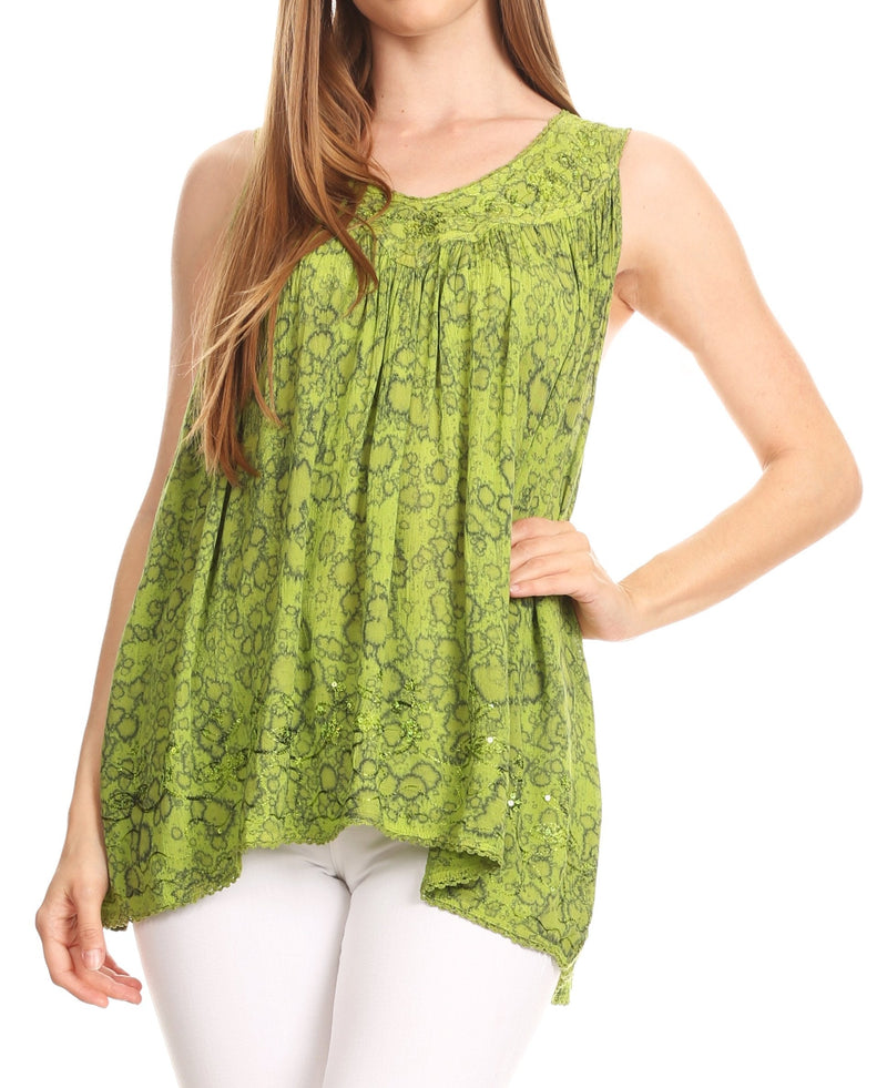 Sakkas Bohemian Summer Sleeveless Blouse - Buy One, Get One 50% Off
