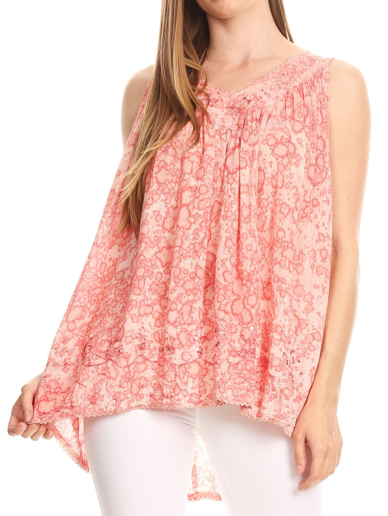 Sakkas Bohemian Summer Sleeveless Blouse - Buy One, Get One 50% Off