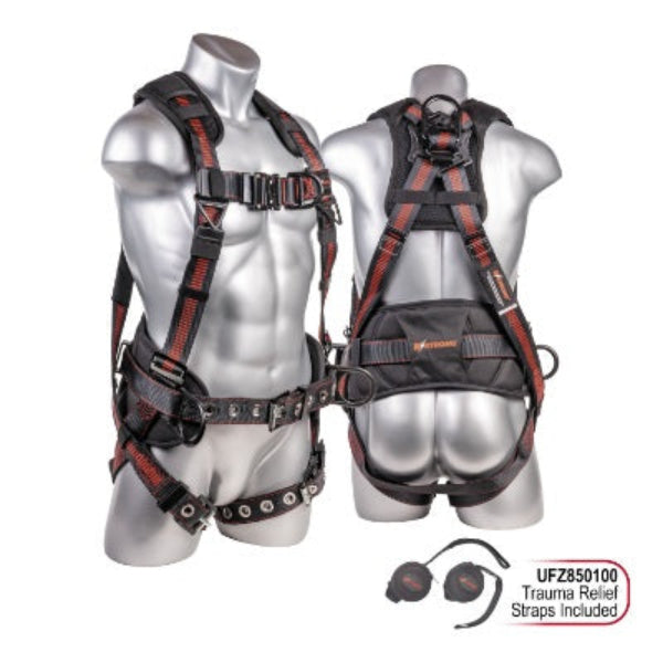 Kapture 5 Point Epic Full Body Harness - 4 D-Rings - QC Chest - Tongue Buckle Legs - Shoulder Pads & Waist Belt - All Sizes