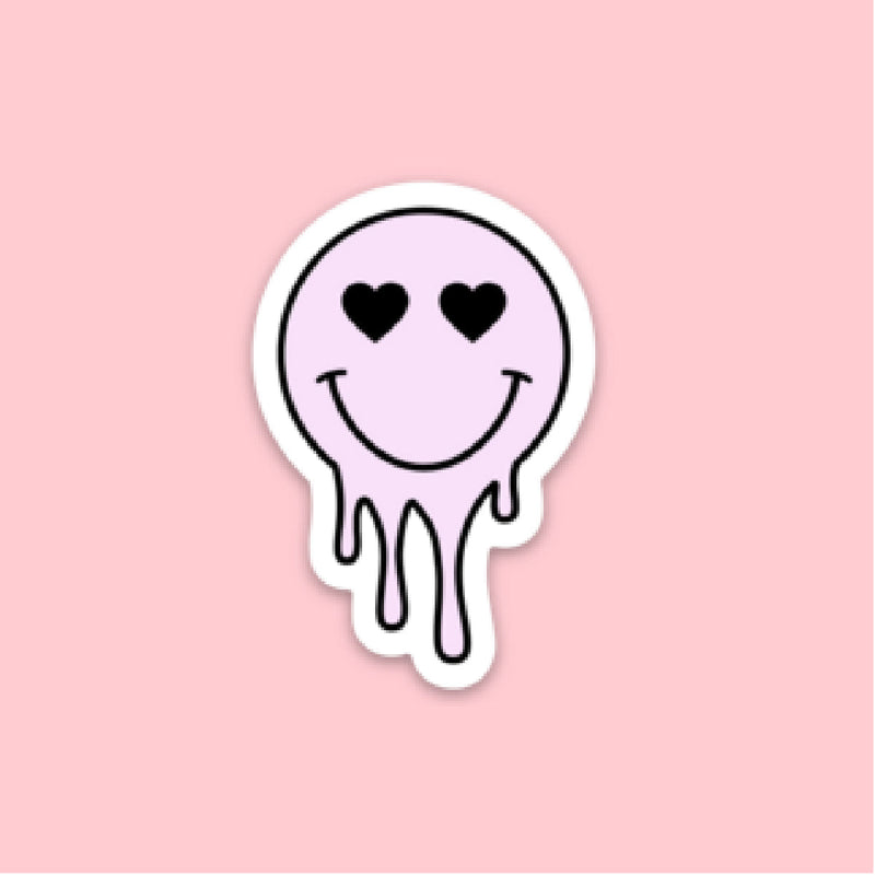 LMSS® STICKER - Heart Eye Melting Smiley (Light Purple)