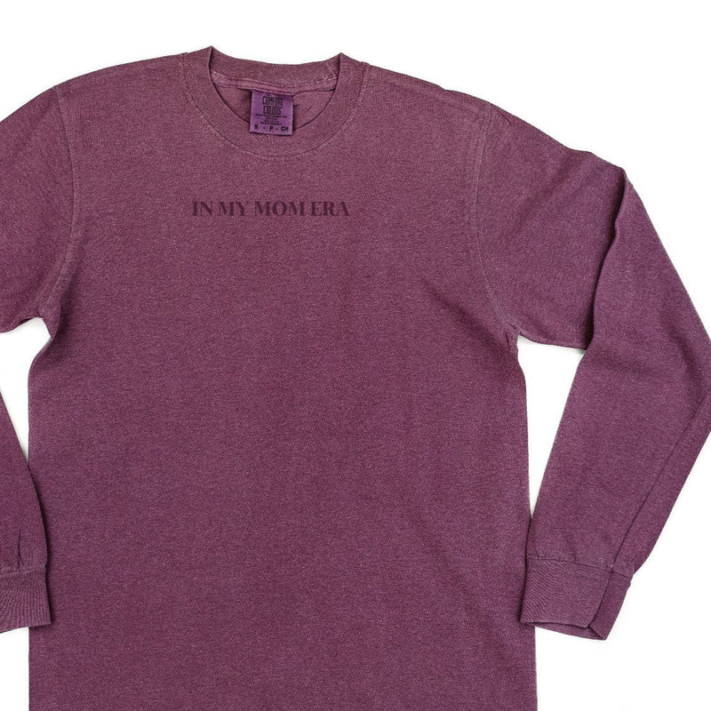 Embroidered Long Sleeve Comfort Colors Tee - Tone on Tone - ✨ IN MY MOM ERA™ ✨